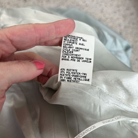 Jessica McClintock for Dillards sea green drop waist dress 3/4 - Picture 6 of 10